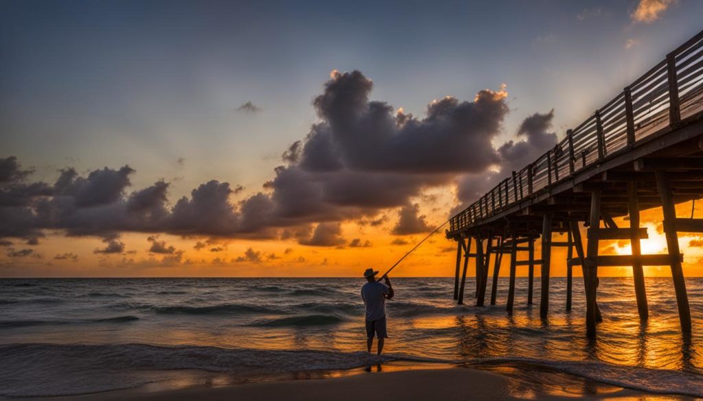 fishing off the pier
