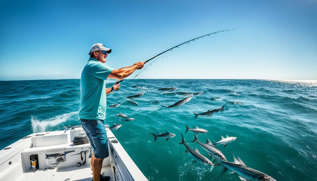 catching king mackerel from shore in florida
